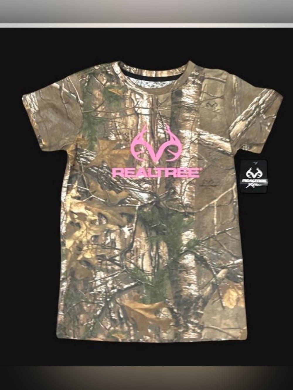 Realtree Girls' Camo Tee with Pink Logo